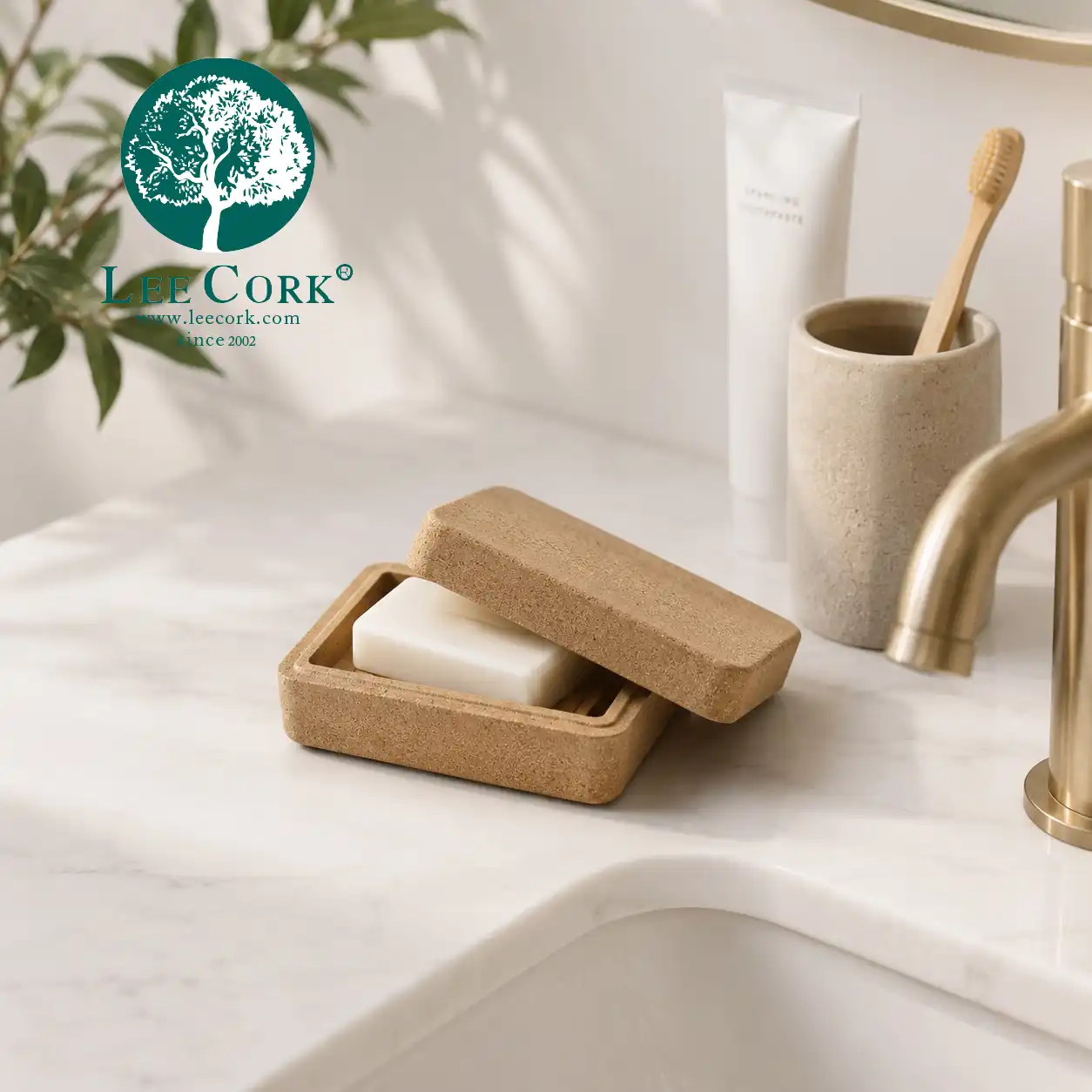 Cork soap holder